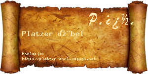 Platzer Ábel névjegykártya